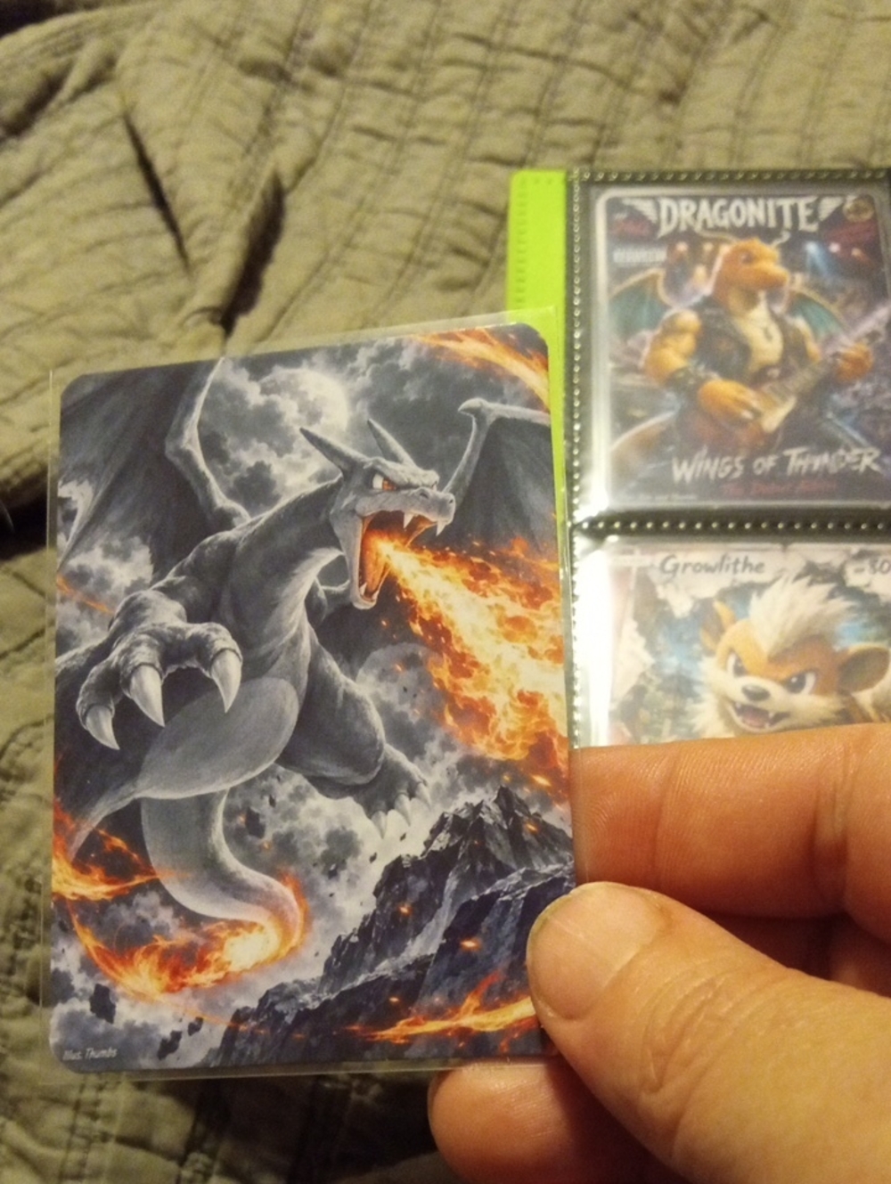 Pokemon Charizard Card - Black, Gray & Orange Artwork